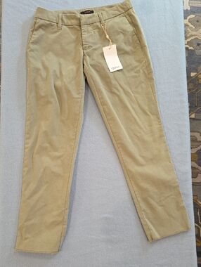 Quince Women's Stretch Girlfriend Olive Chino Pants - Slim Straight Fit (0)(NWT)